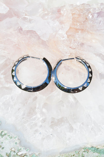 sterling silver triangle hoops